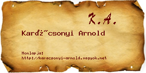 Karácsonyi Arnold névjegykártya